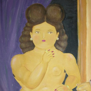 Donna seduta sul cuscino (Botero)